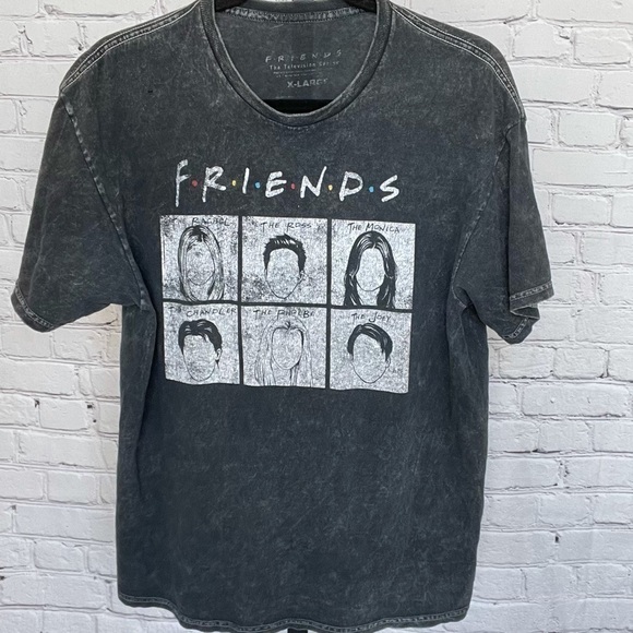 Friends Grey Profile Distressed T-Shirt - Picture 1 of 4